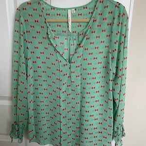 Bellatrix Green Long Sleeve Relaxed Blouse
